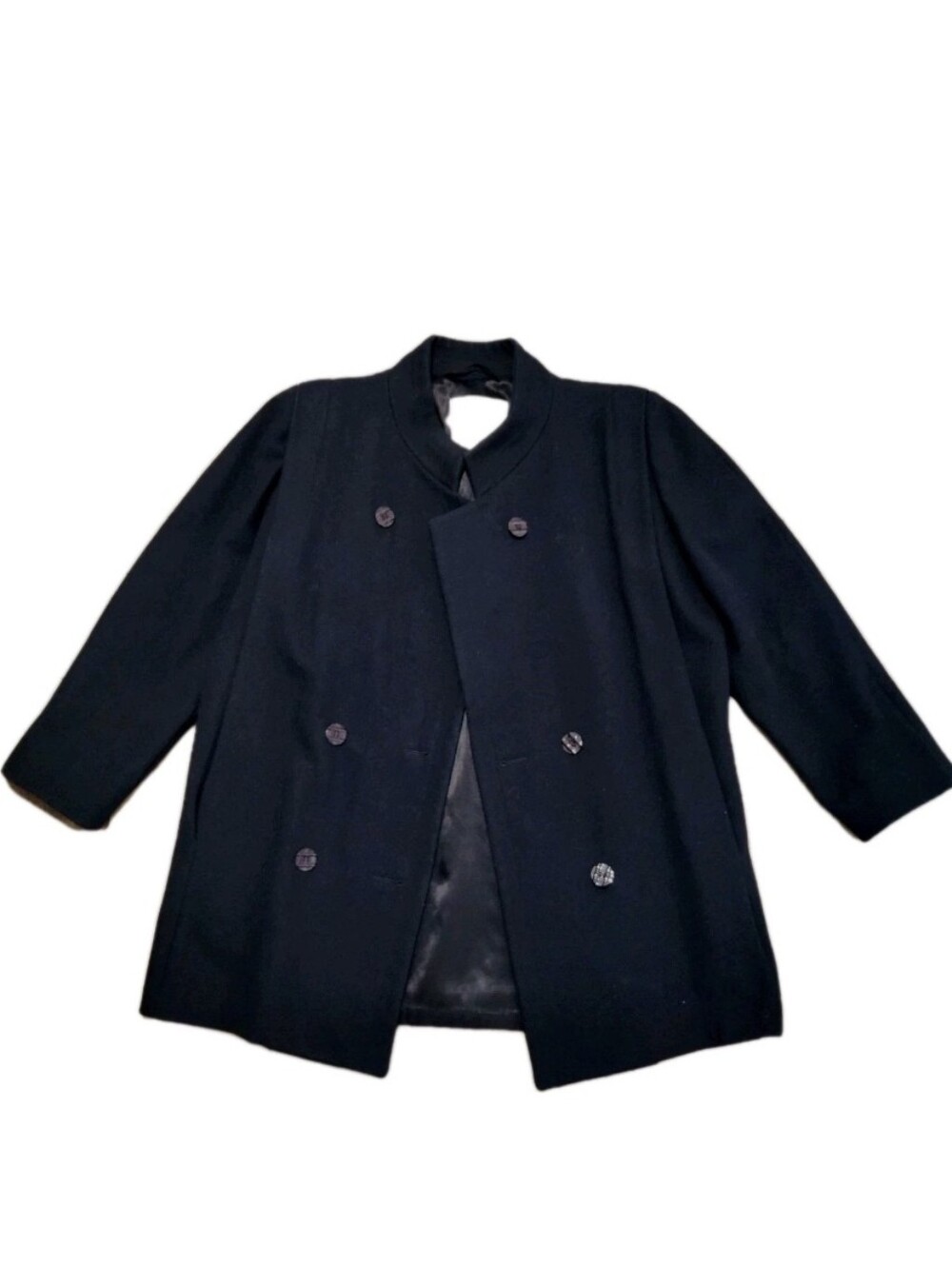 Vtg London Fog Maincoats Women's Black Wool Cost Size 10M.